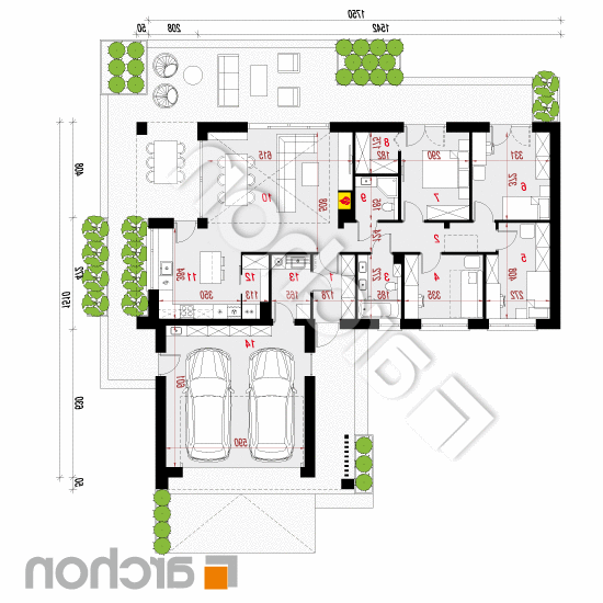 Dom w kosaćcach 24 (G2) | rzut parteru