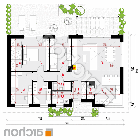 Dom w kruszczykach 25 | rzut parteru