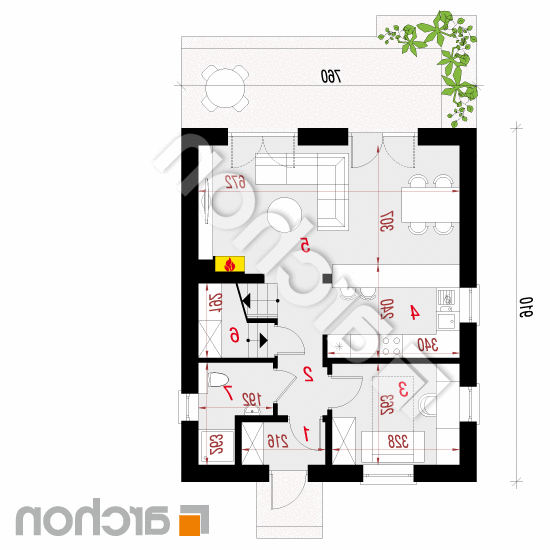 Dom w arkadiach | rzut parteru