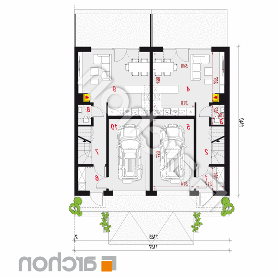 Dom w riveach 23 (GR2B) | rzut parteru