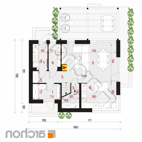 Dom w krotonach 4 | rzut parteru