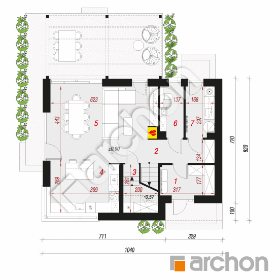 Dom w krotonach 4 | rzut parteru