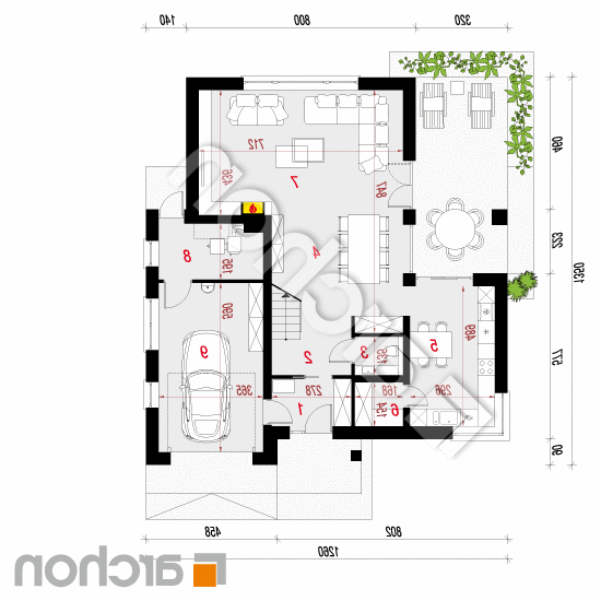 Dom w orszelinach | rzut parteru