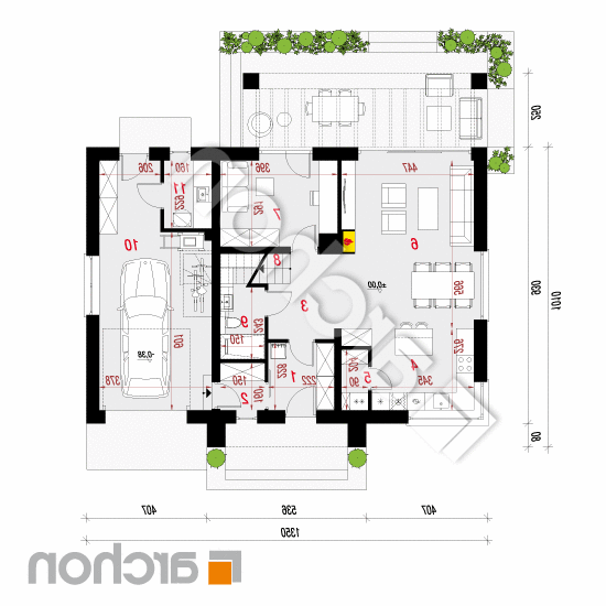 Dom w balsamowcach 10 | rzut parteru