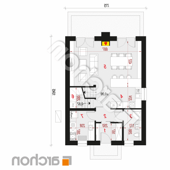 Dom w sasankach 3 (E) OZE | rzut parteru