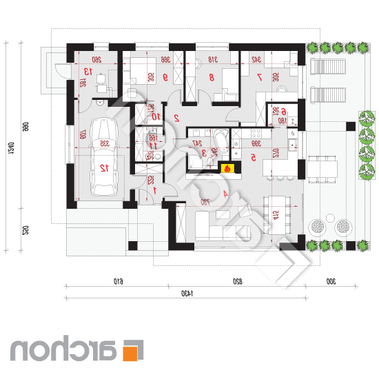 Dom w lilakach 11 | rzut parteru