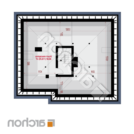 Dom w modrzykach 4 | rzut poddasza