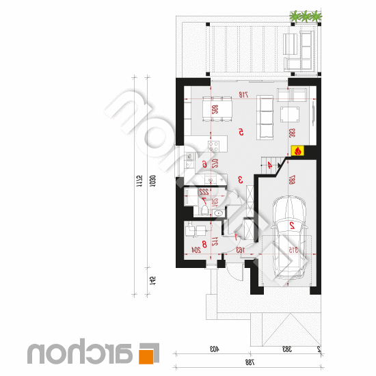 Dom w narcyzach (B) ver.2 | rzut parteru