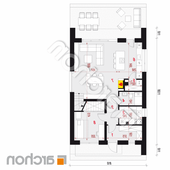 Dom w kronselkach 4 (E) | rzut parteru