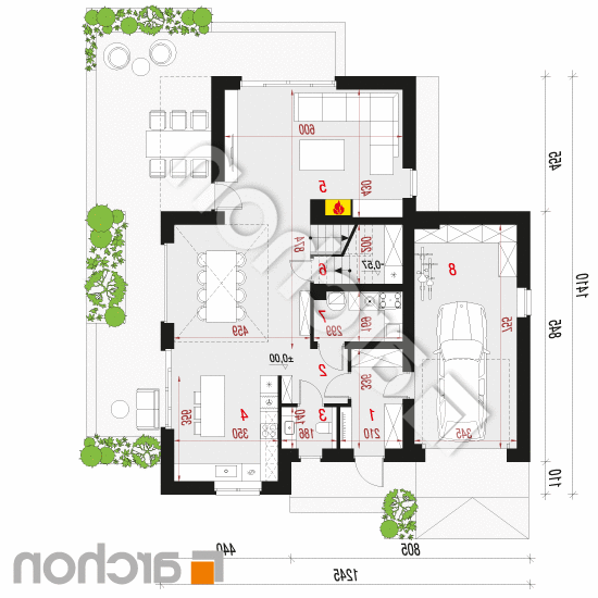 Dom w orliczkach 4 (GE) | rzut parteru