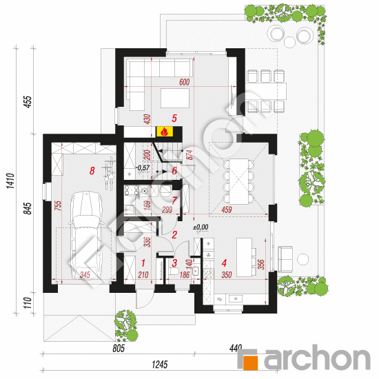 Dom w orliczkach 4 (GE) | rzut parteru