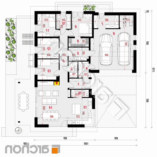 Dom w berberysach 2 (G2) | rzut parteru