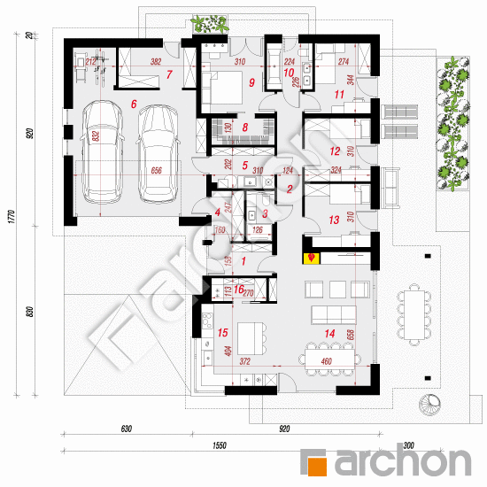 Dom w berberysach 2 (G2) | rzut parteru