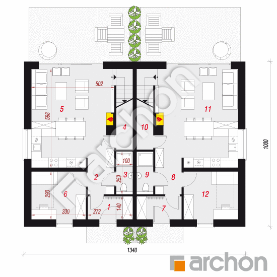 Dom w tunbergiach 3 (R2) | rzut parteru