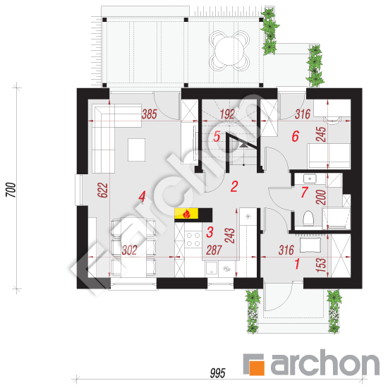 Dom w everniach 3 | rzut parteru