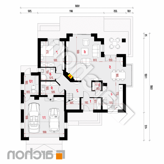 Dom w nagietkach 2 (N) | rzut parteru