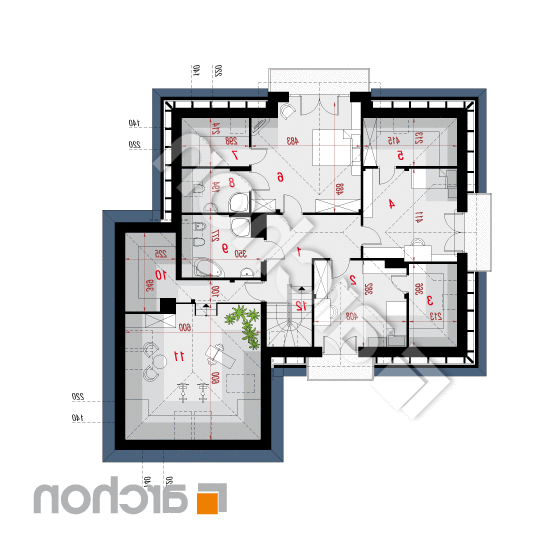 Dom w nagietkach 2 (N) | rzut poddasza