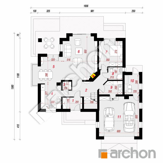 Dom w nagietkach 2 (N) | rzut parteru