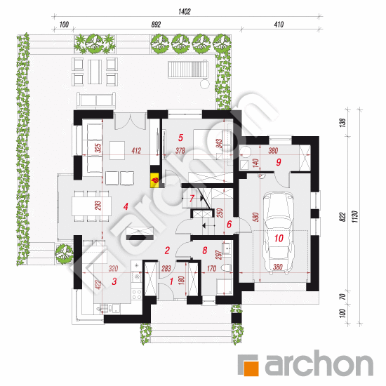 Dom w rododendronach 27 | rzut parteru