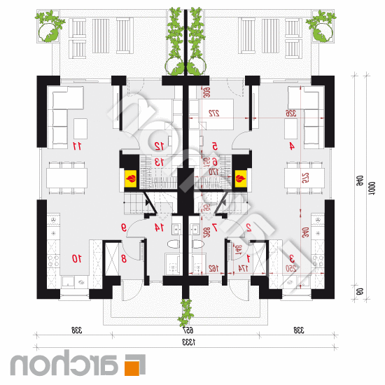 Dom w kurkumie 3 (R2) | rzut parteru