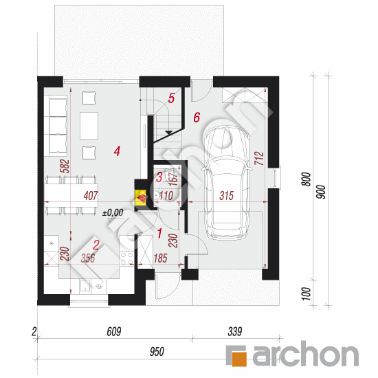 Dom w bylicach 2 (B) | rzut parteru