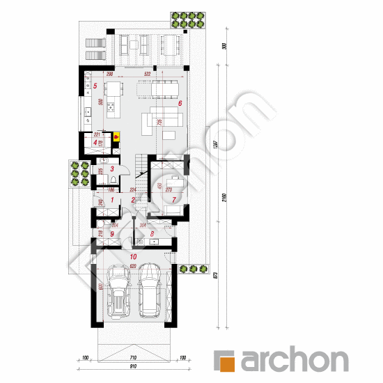 Dom w agapantach 2 (G2) | rzut parteru