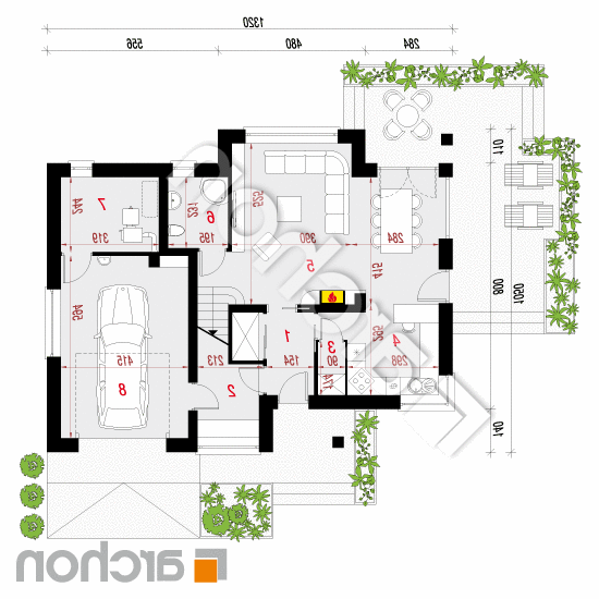 Dom w miodokwiatach 3 | rzut parteru