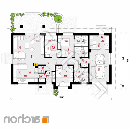 Dom w leszczynowcach 3 | rzut parteru