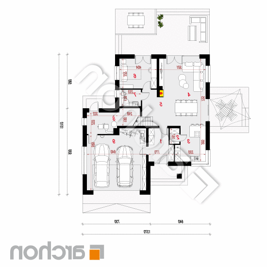 Dom w sansewieriach (G2) | rzut parteru