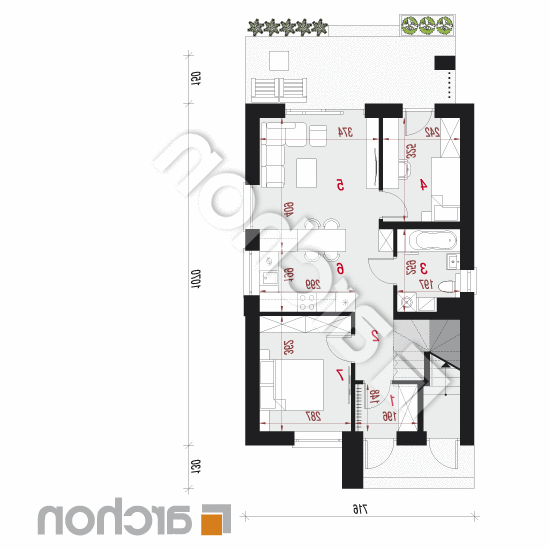 Dom w bratkach 7 (R2) | rzut parteru