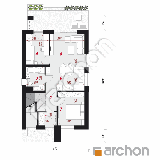 Dom w bratkach 7 (R2) | rzut parteru