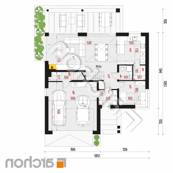 Dom w gryce (G2) | rzut parteru