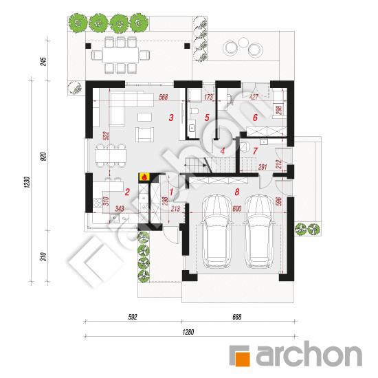 Dom w naradkach 2 (G2) | rzut parteru