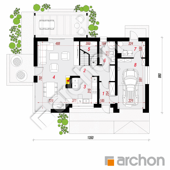 Dom w wisteriach 7 | rzut parteru