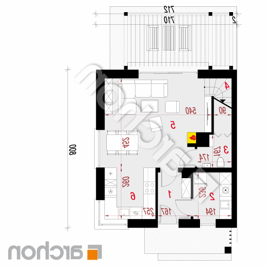 Dom w borówkach (BN) | rzut parteru