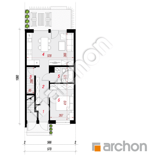 Dom w bratkach 8 (R2SA) | rzut parteru