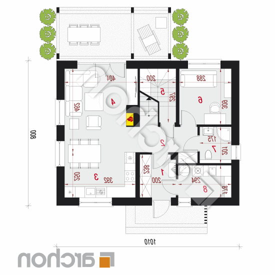 Dom w zielistkach 11 | rzut parteru