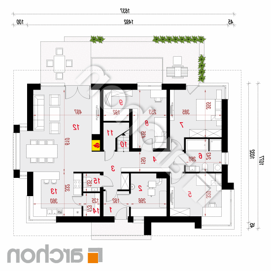 Dom pod jarząbem 11 (N) | rzut parteru