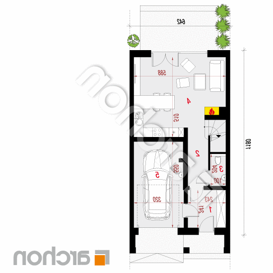 Dom pod miłorzębem 6 (GS) | rzut parteru