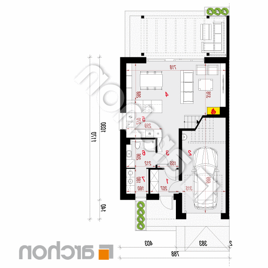 Dom w narcyzach 8 (B) | rzut parteru