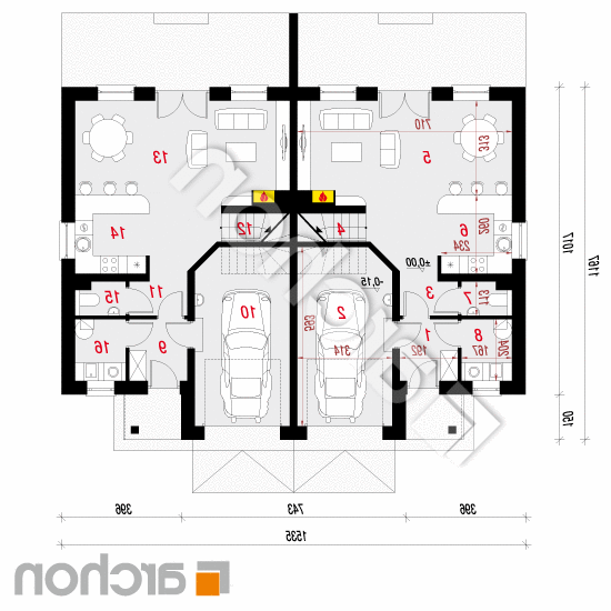 Dom w klematisach 10 (A) ver.3 | rzut parteru