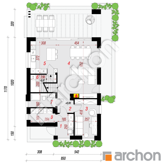 Dom w malinówkach 33 | rzut parteru