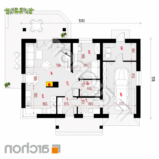 Dom - Miniaturka (GN) | rzut parteru