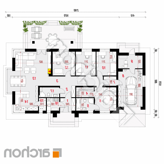 Dom w gaurach 4 (N) | rzut parteru