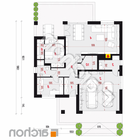 Dom w bzach 2 (G2) | rzut parteru