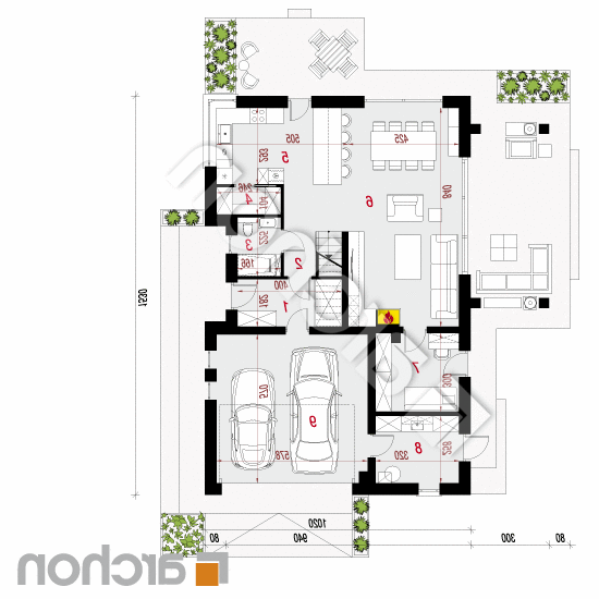 Dom w aurorach 16 (G2) | rzut parteru