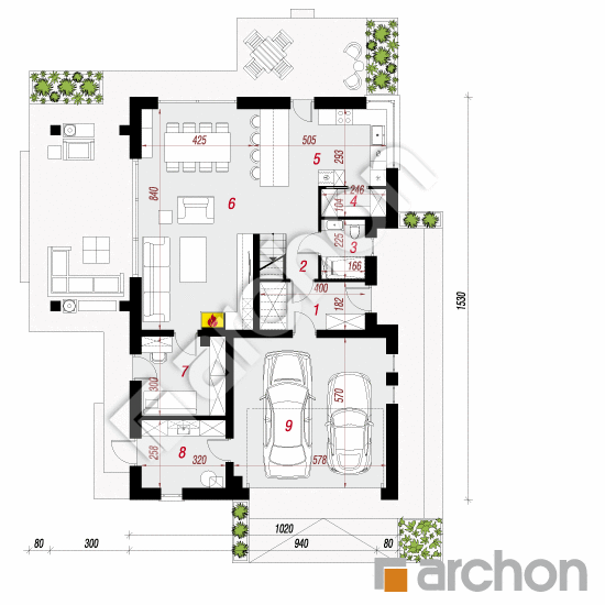 Dom w aurorach 16 (G2) | rzut parteru