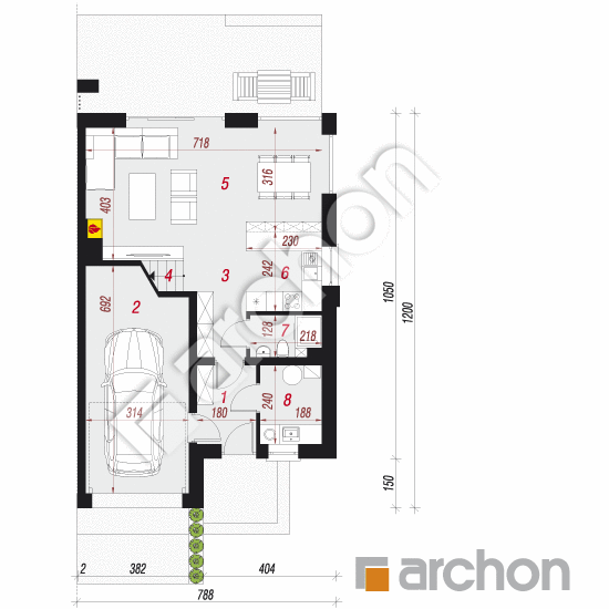 Dom w klematisach 27 (B) | rzut parteru