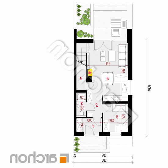 Dom w tunbergiach 4 (B) | rzut parteru