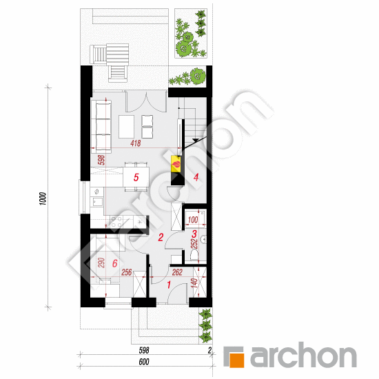 Dom w tunbergiach 4 (B) | rzut parteru